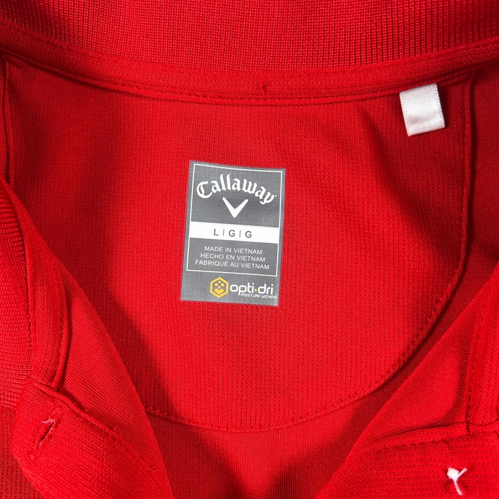 Callaway Opti-Dri Red Polo Shirt Womens Large Shalimar Pointe Golf Short Sleeve - Picture 2 of 6